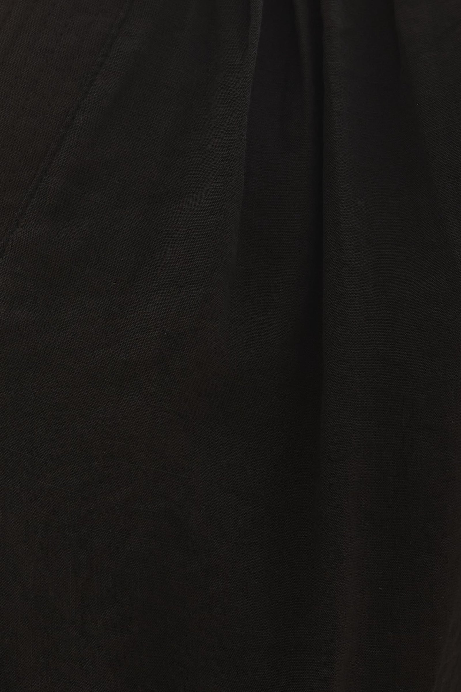 Pleated V Neck Blouse in Black - Image 7