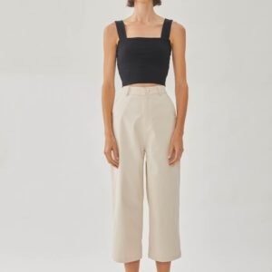 Cotton Blend Culottes in Ecru