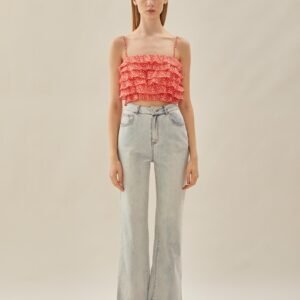 Tiered Frill Top in Red Bloom