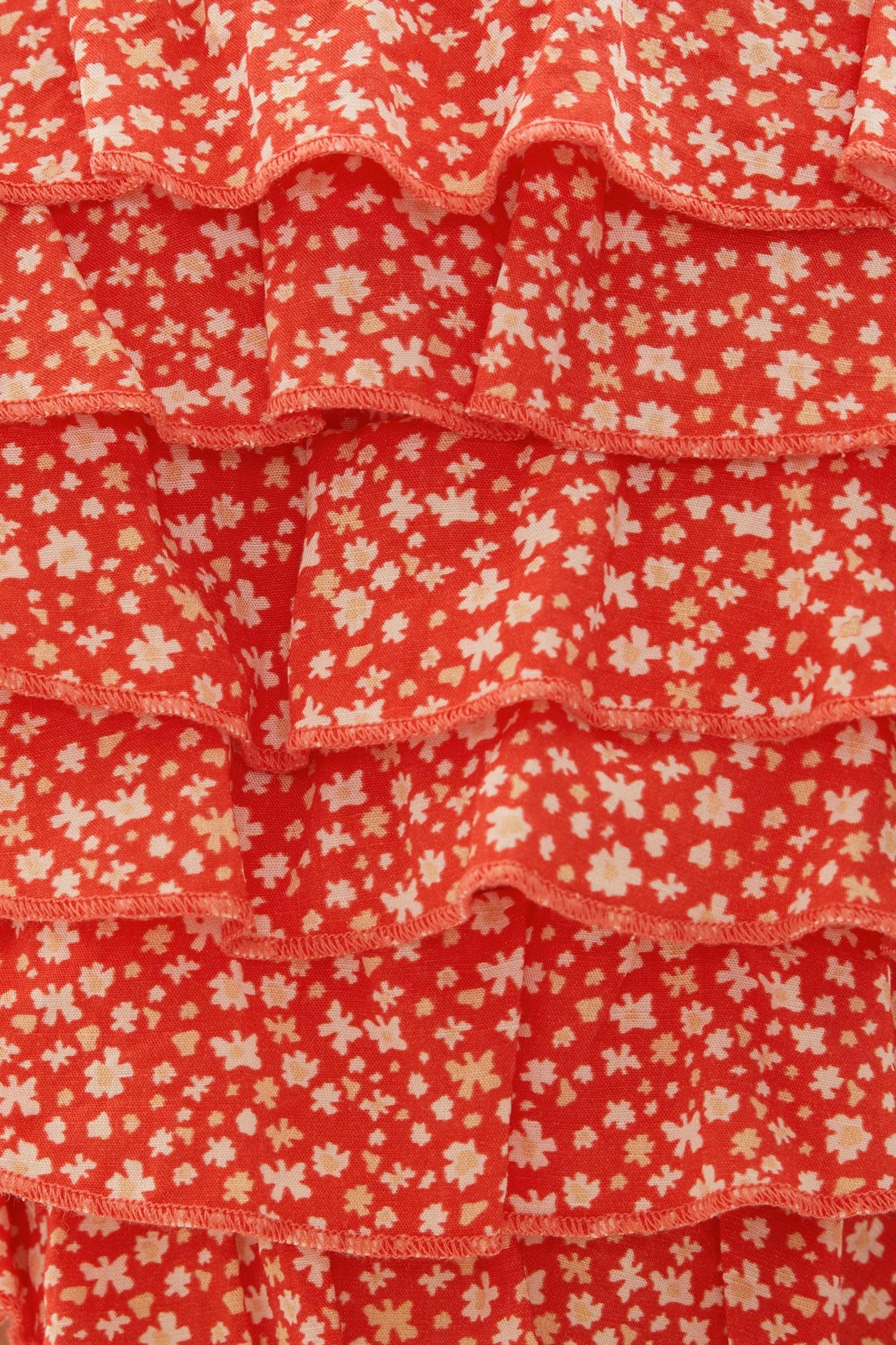 Tiered Frill Top in Red Bloom - Image 9