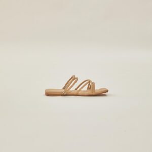 Lea Cross Sandals in Beige