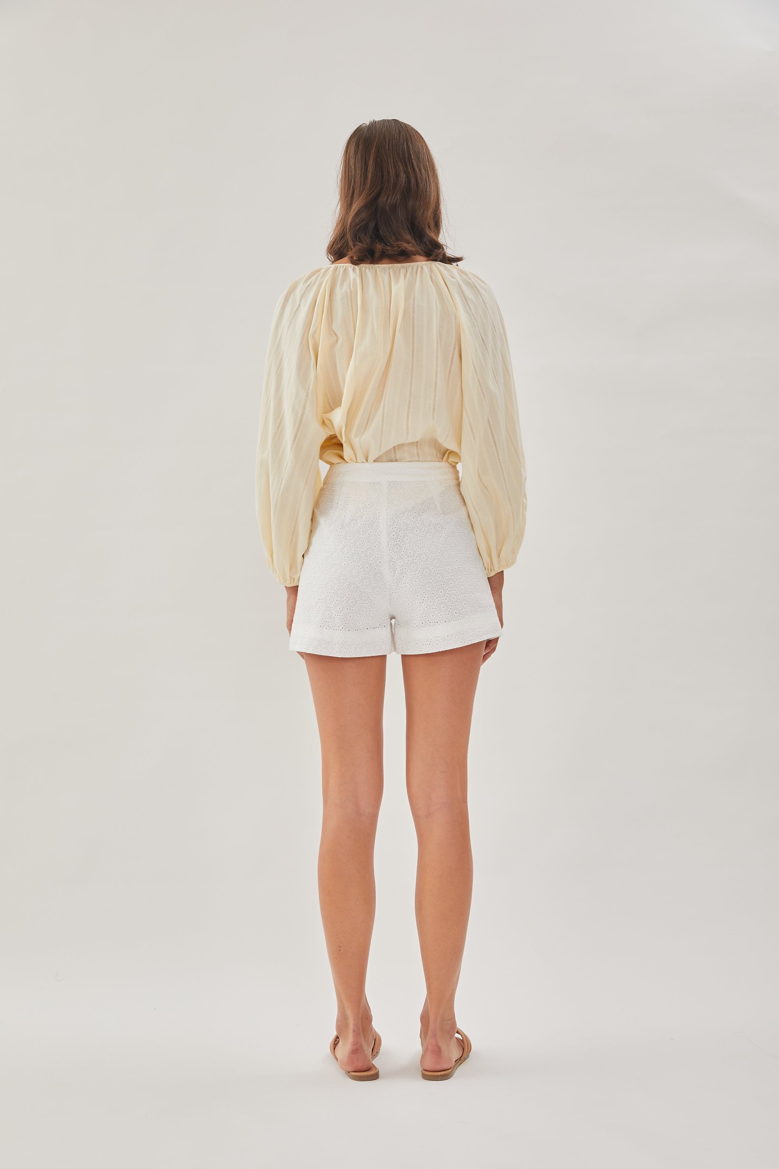 Cotton Crochet Shorts in White - Image 5