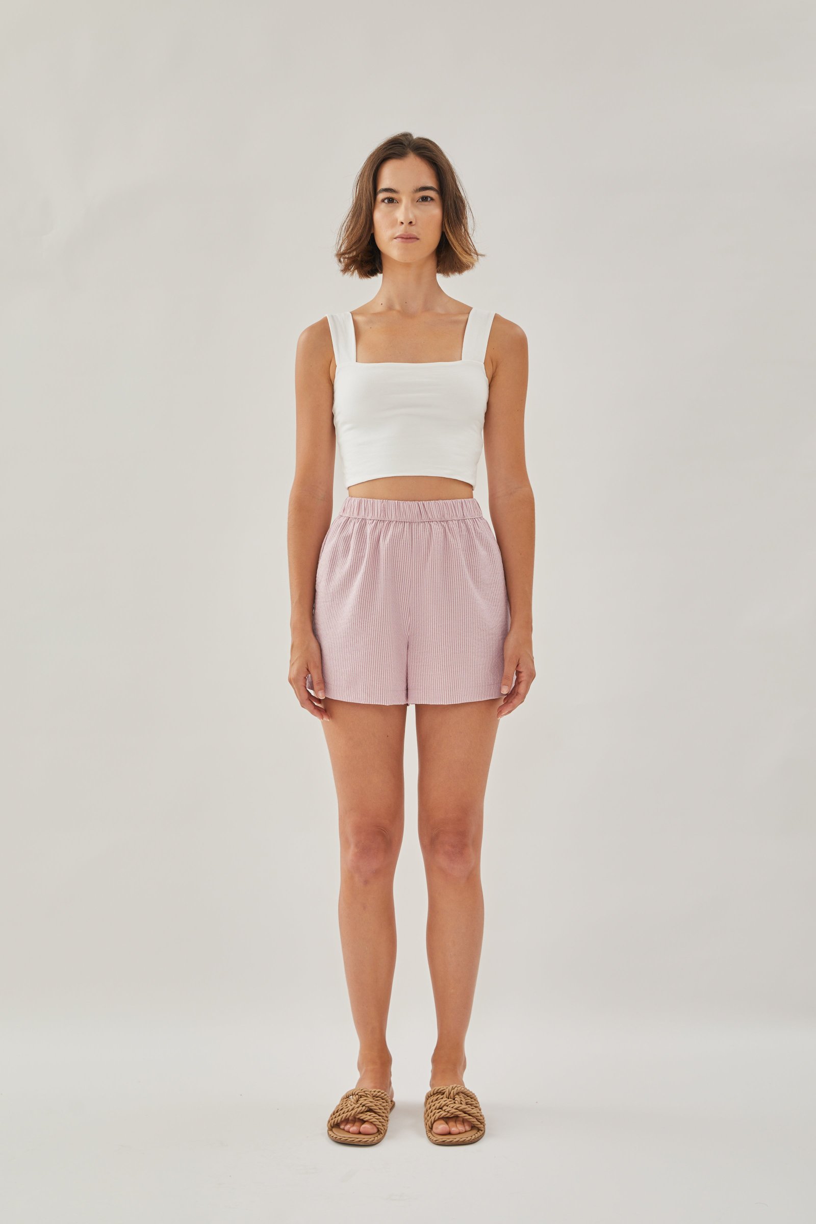 Relaxed Shorts in Stripe Pink - Image 2