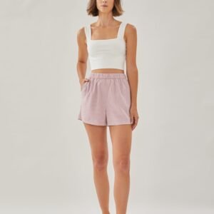Relaxed Shorts in Stripe Pink