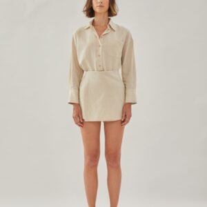 Linen Wrap Skorts in Natural