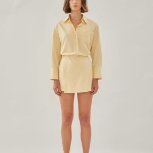 Linen Wrap Skorts in Soft Yellow