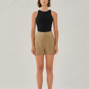Linen Shorts in Brown