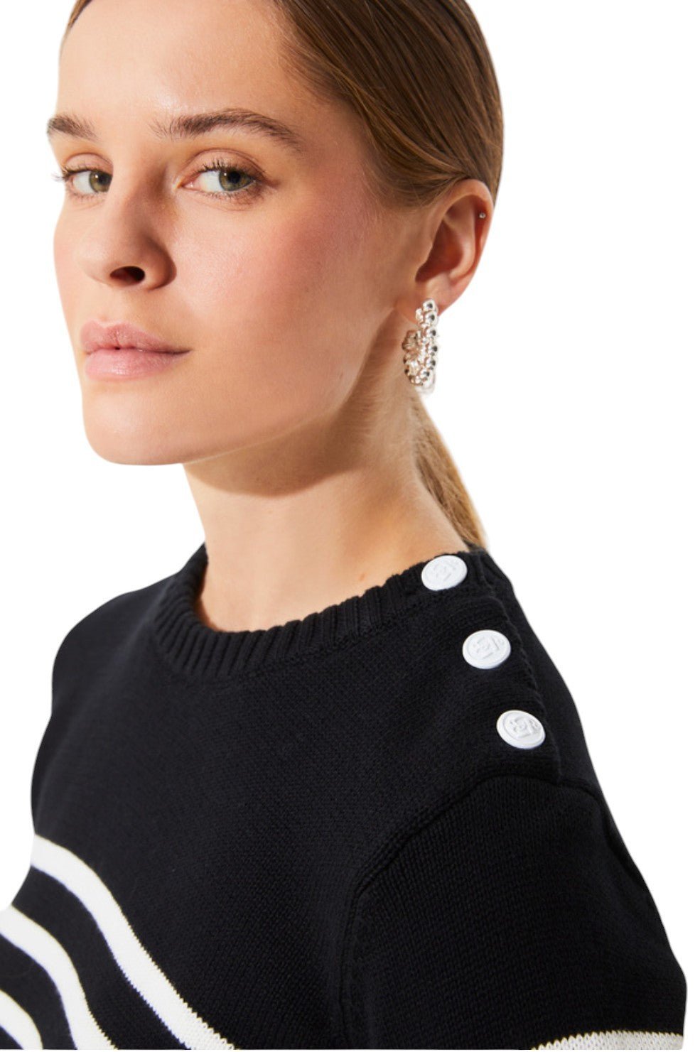 Peroza Striped Jumper - Black And White - Image 3