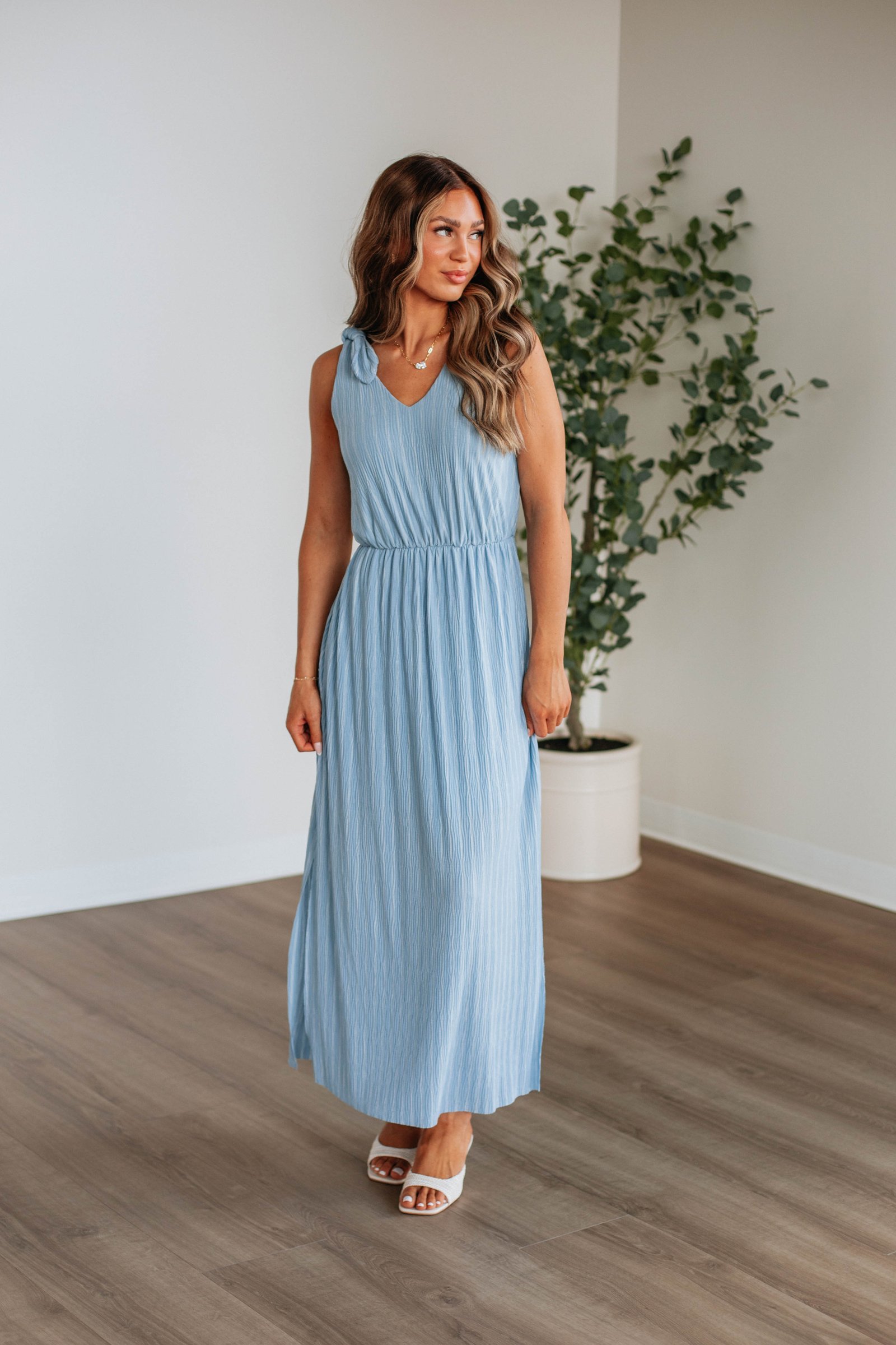 Danetta Striped Dress - Chambray Mix - Image 3