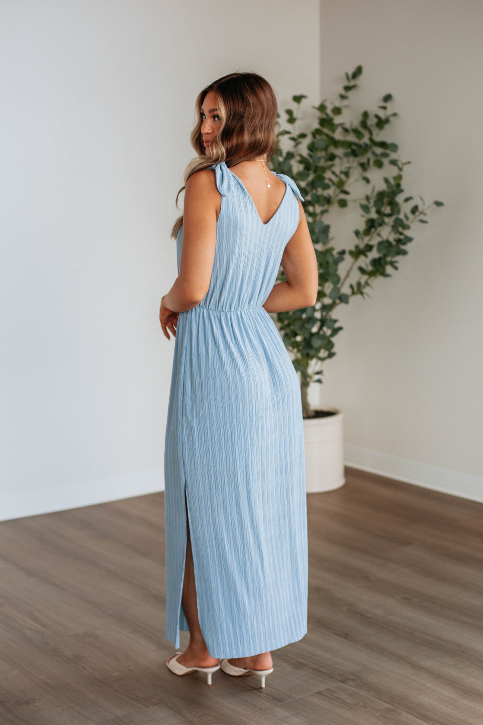 Danetta Striped Dress - Chambray Mix - Image 2