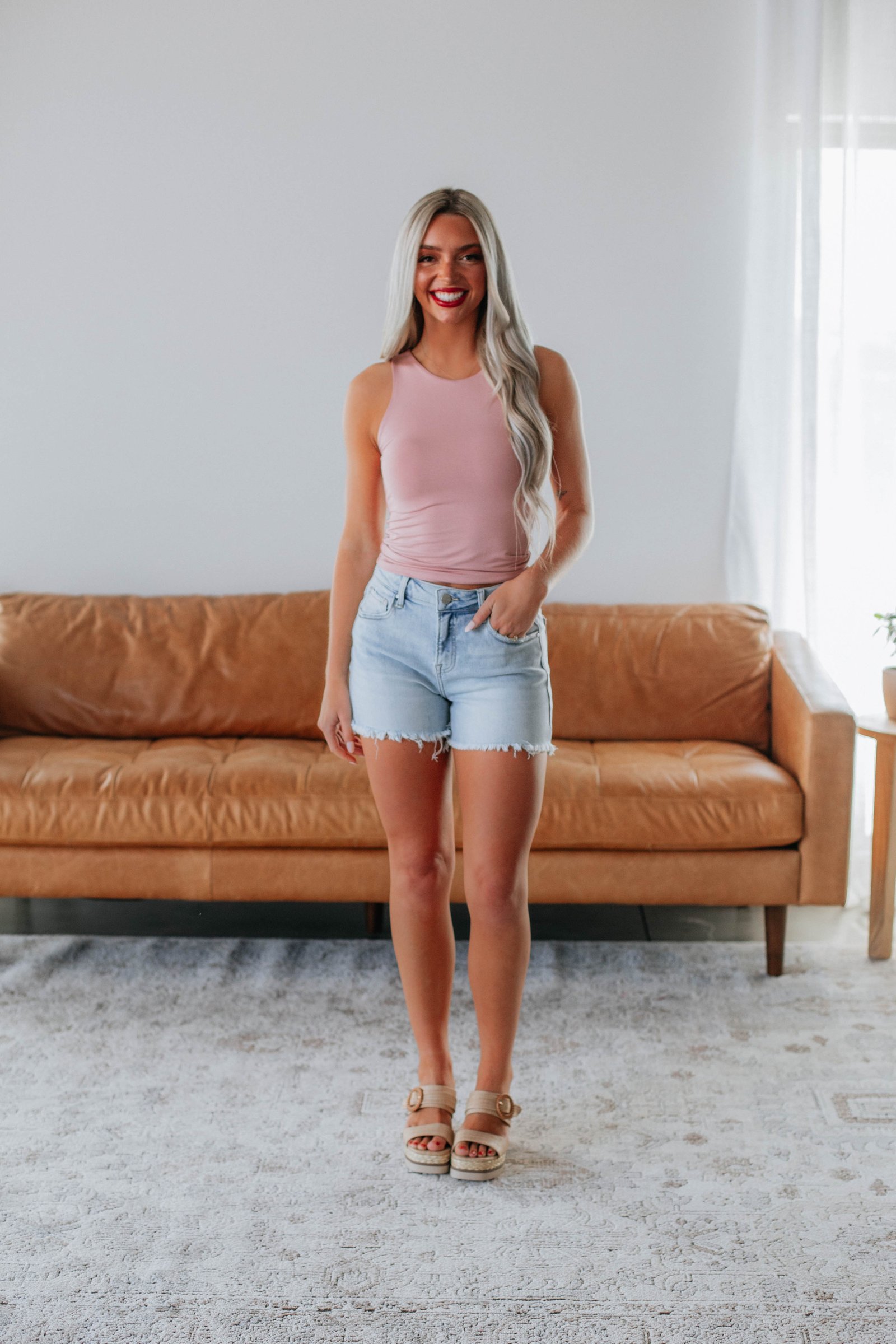 Demi Basic Tank - Dusty Rose - Image 3