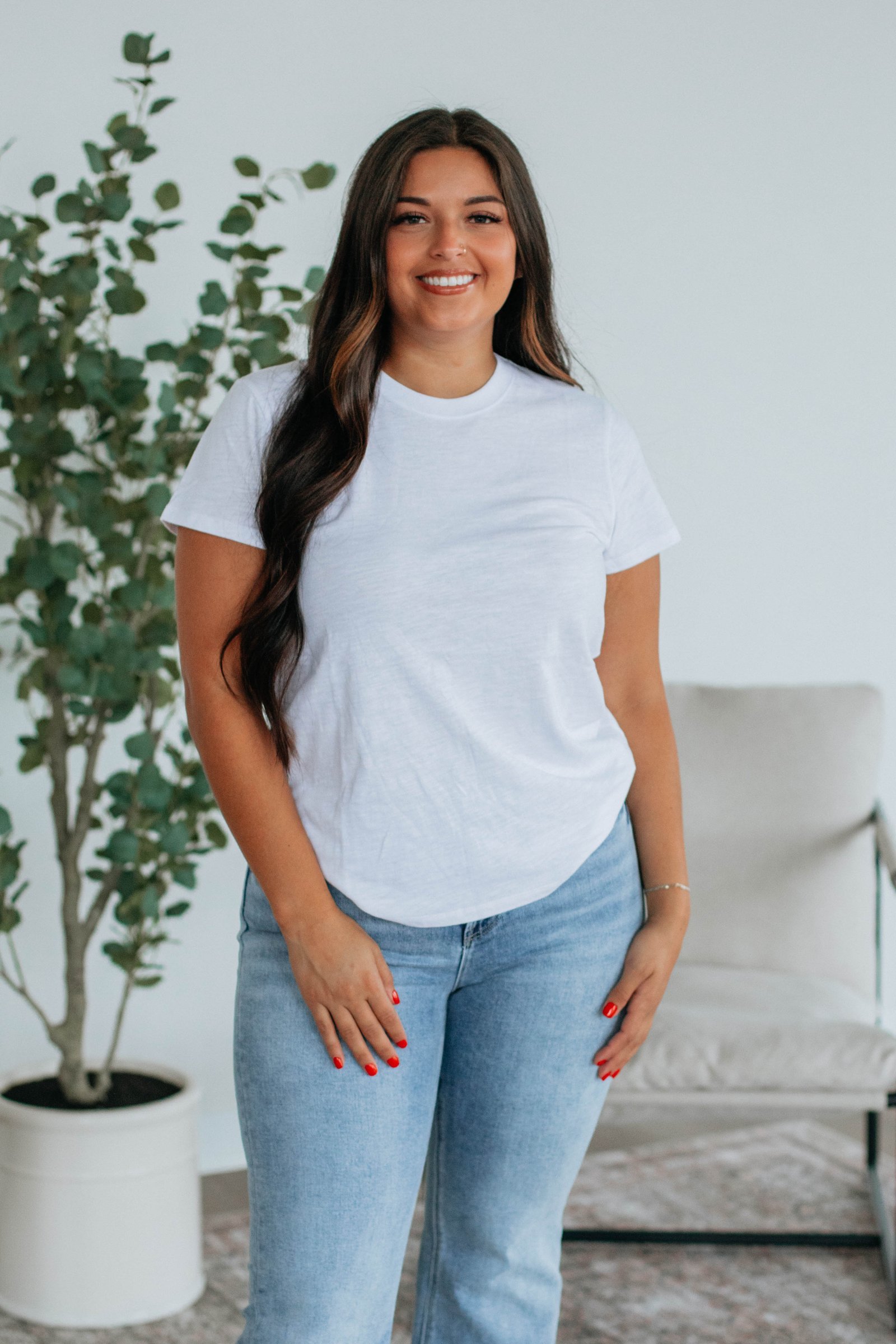 Jeannette Basic Tee - Ivory - Image 3