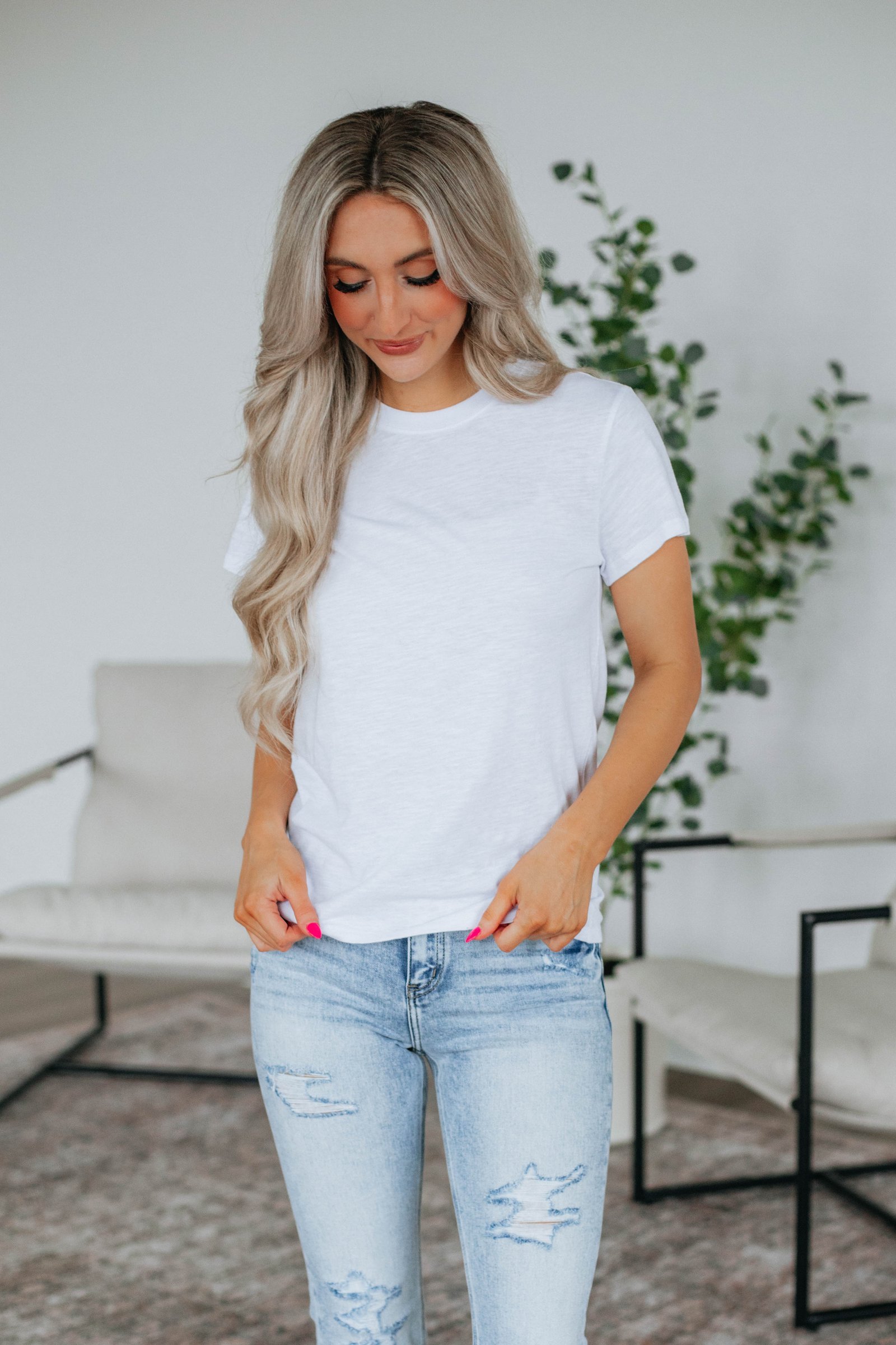 Jeannette Basic Tee - Ivory - Image 5