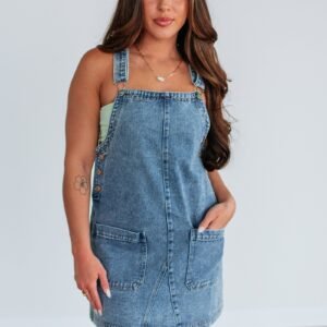 Nila Denim Overall Dress - Medium Wash