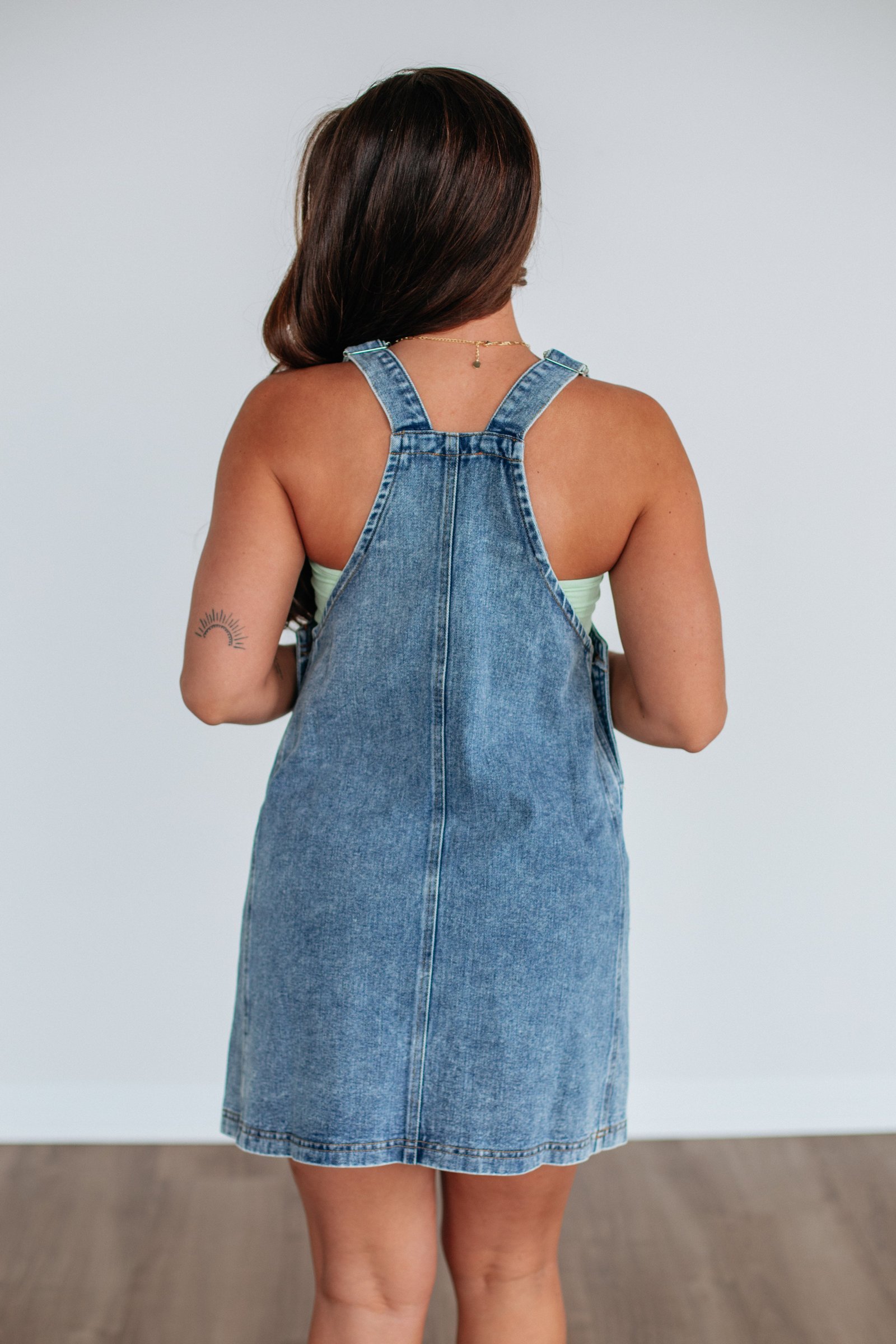 Nila Denim Overall Dress - Medium Wash - Image 5
