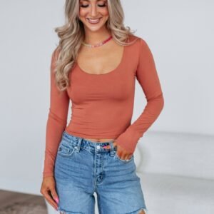 Shayla Basic Top - Terracotta
