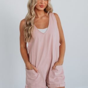 Kearney Short Overalls - Dusty Pink
